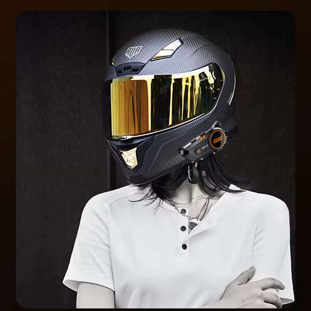 1/2X Music Interphone Bluetooth 5.3 Motorcycle Helmet Intercom Headset Waterproof 300M Intercomunicador Speaker Earphone