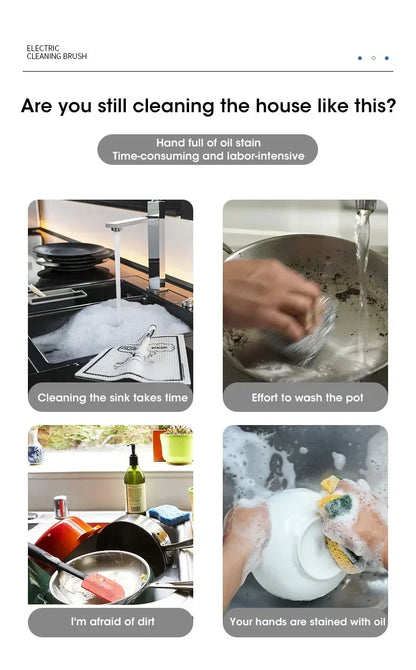 Cordless Electric Spin Scrubber with 5 Replaceable Brush Heads