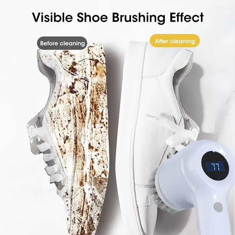Cordless Electric Spin Scrubber with 5 Replaceable Brush Heads