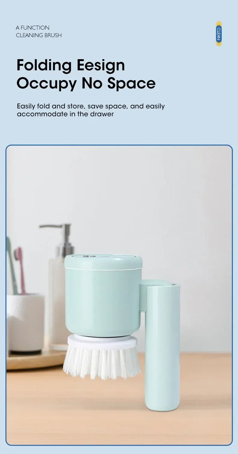 Cordless Electric Spin Scrubber with 5 Replaceable Brush Heads